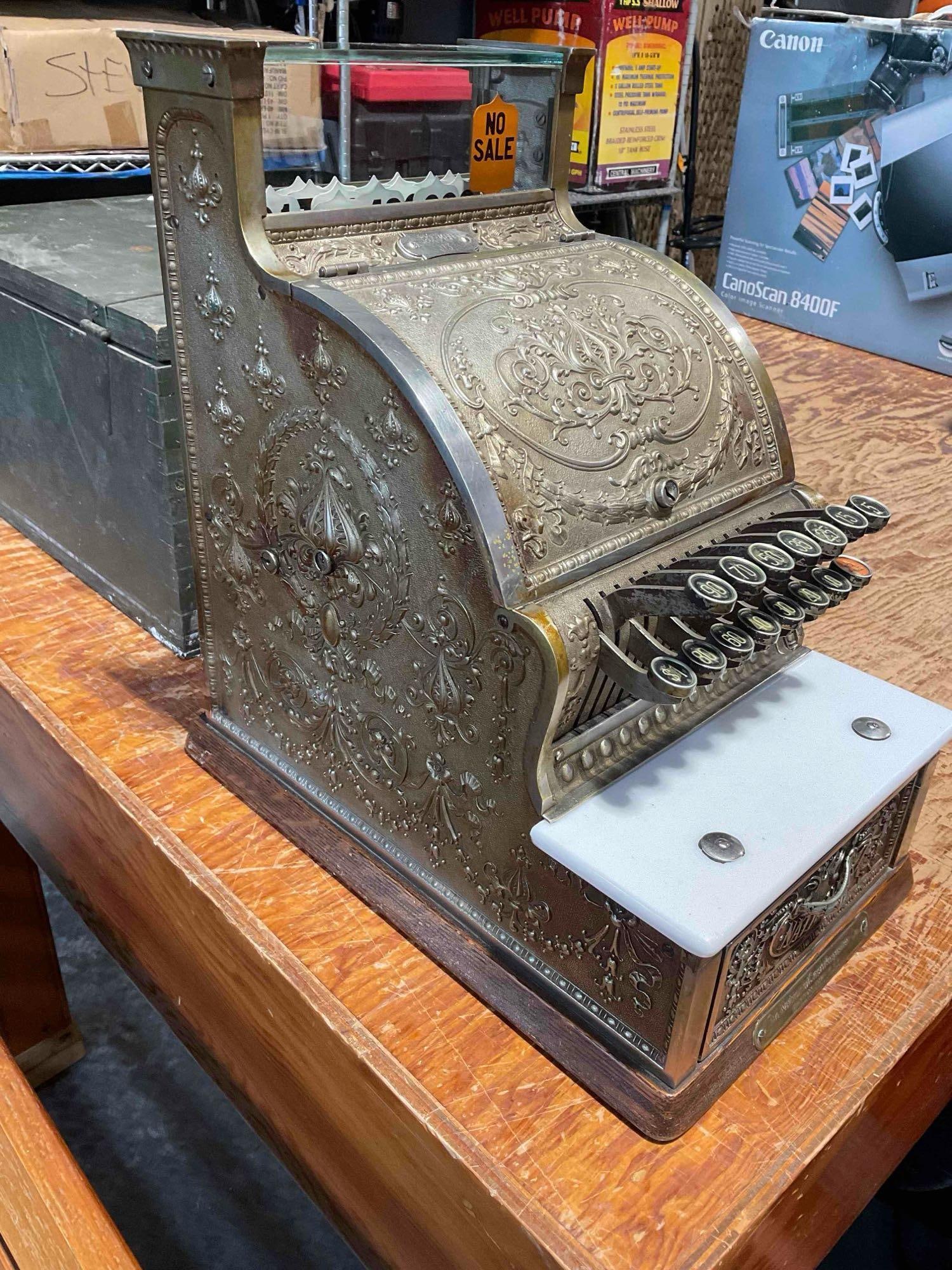 Antique National Brand Cash Register Model No S205948H. Still in Working Condition (1 of 7)