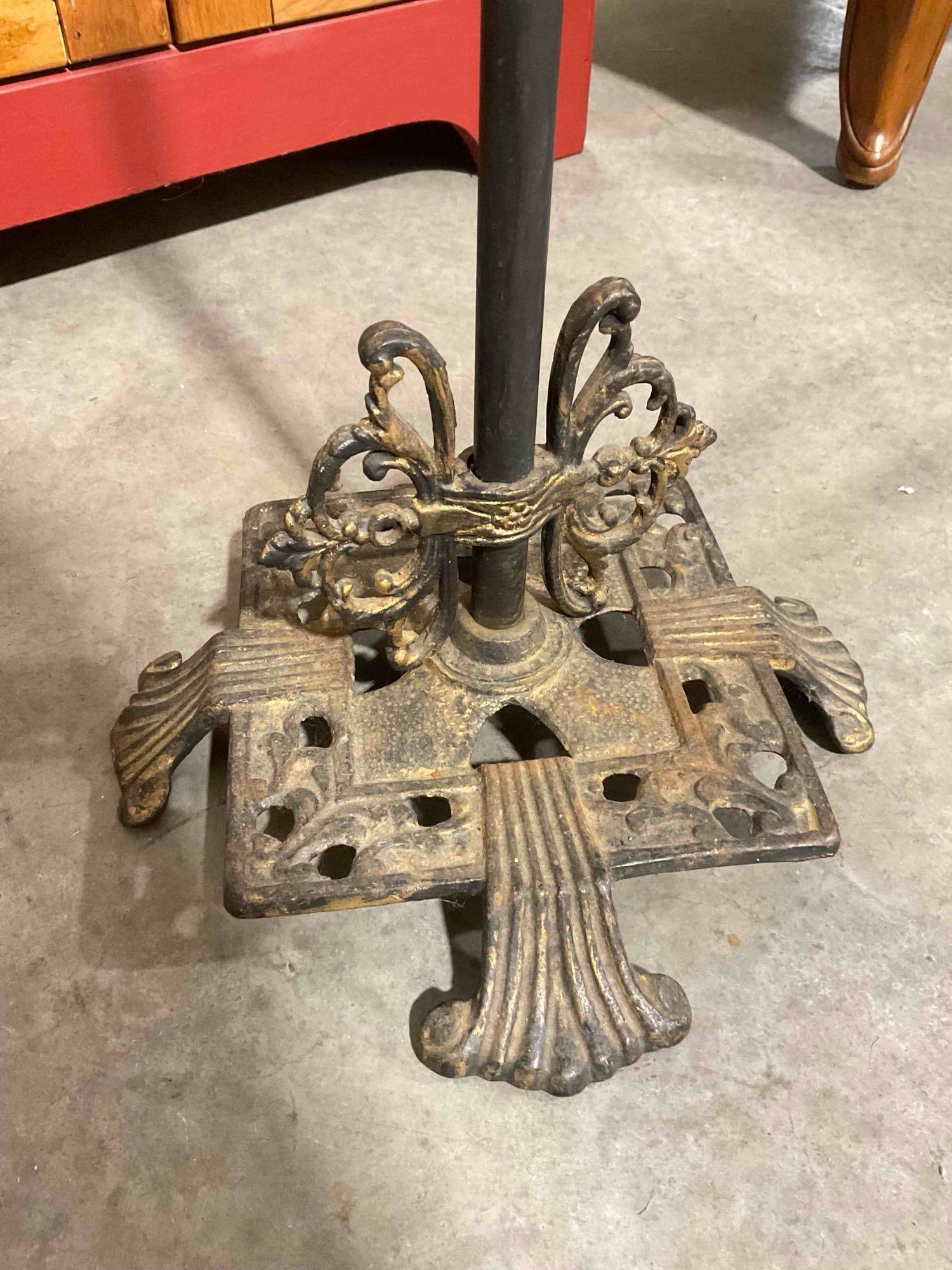 Antique Art Nouveau Style Metal Bridge Floor Lamp Stand. Stand Only, No Light. Good Condition. - 3