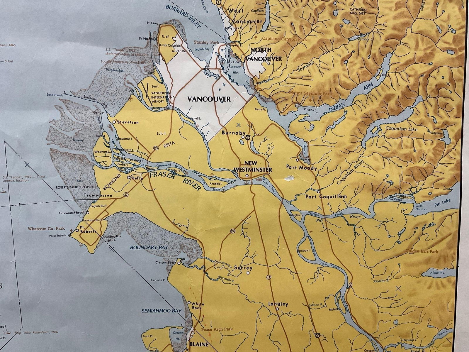Map of the Inside Passage to Stuart Island, Strait of Georgia, 60 x 28 inches - 8