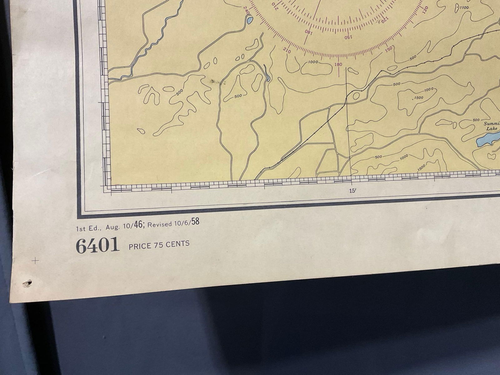 Vintage 1940s US DOC Chart of Admiralty Inlet & Puget Sound, WA State, 42h x 30w inches - 7