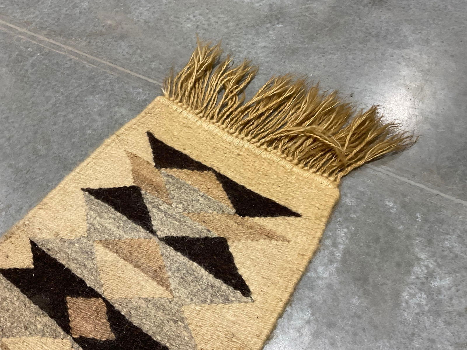 Native American Handmade Rug w/ fringe, approx 42h x 18w inches - 3