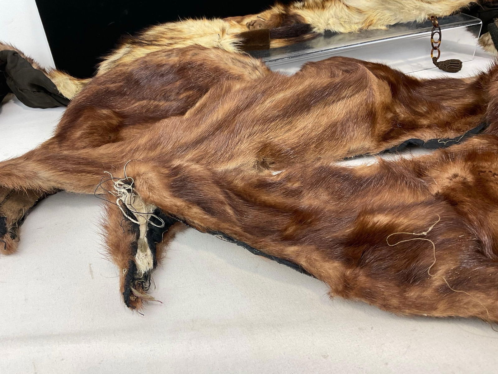 Pair of Furs, Mink Fur Stole & Mink Pelt Boa Scarf, 10h x 10w x 6d inches - 2