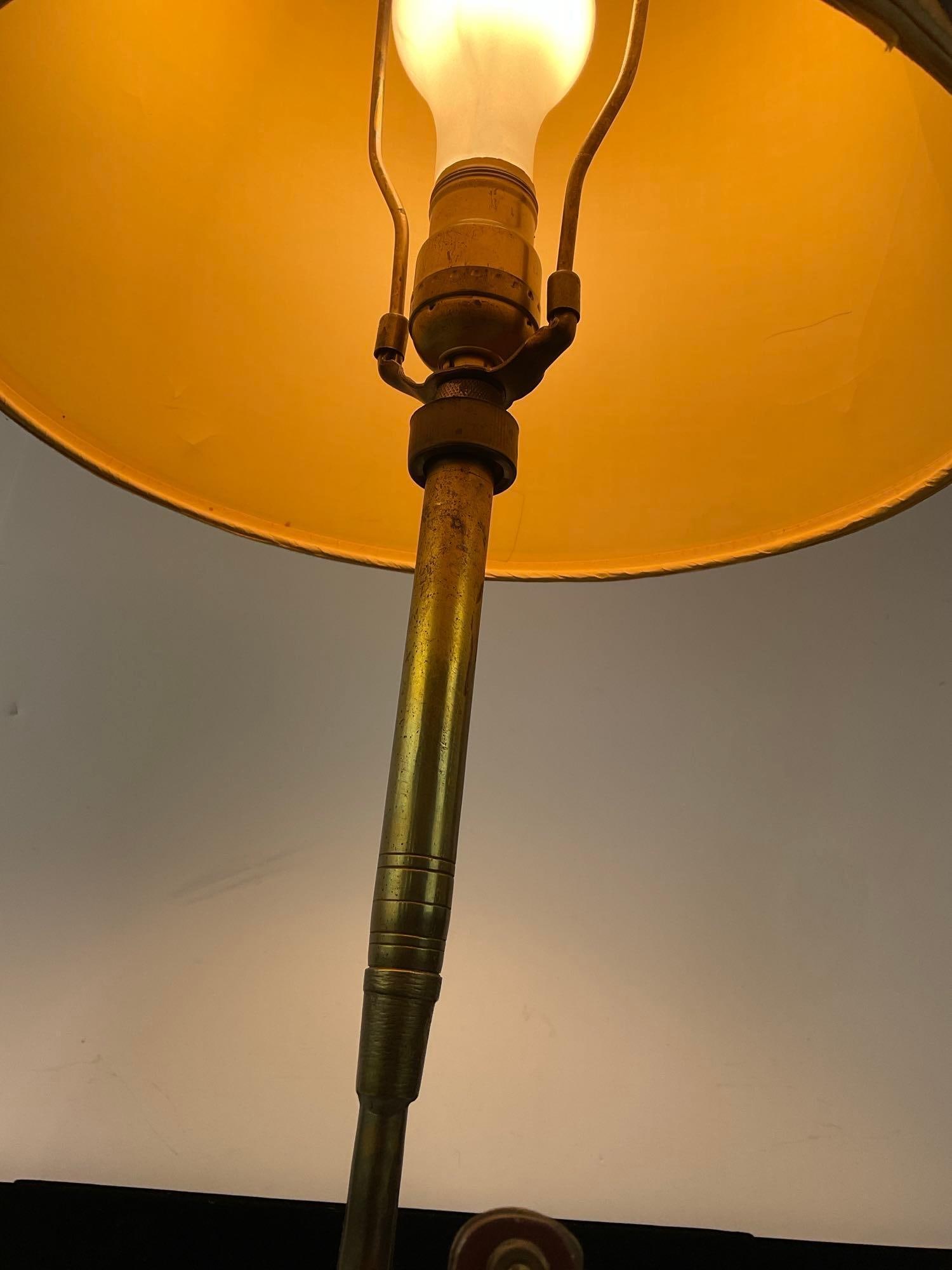 Vintage 1960s Frederick Cooper Style Brass Bugle Lamp, 30h x 12w x 12d inches, tested & working - 5