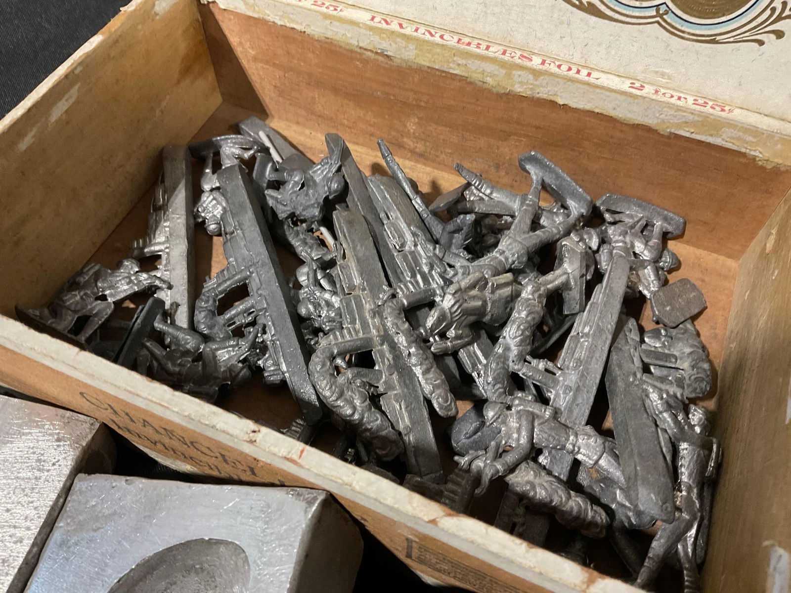 Vintage Toy Molds, Lead Molds, & more, in Savory Metal Container, 10 x 14 x 11 inches - 4