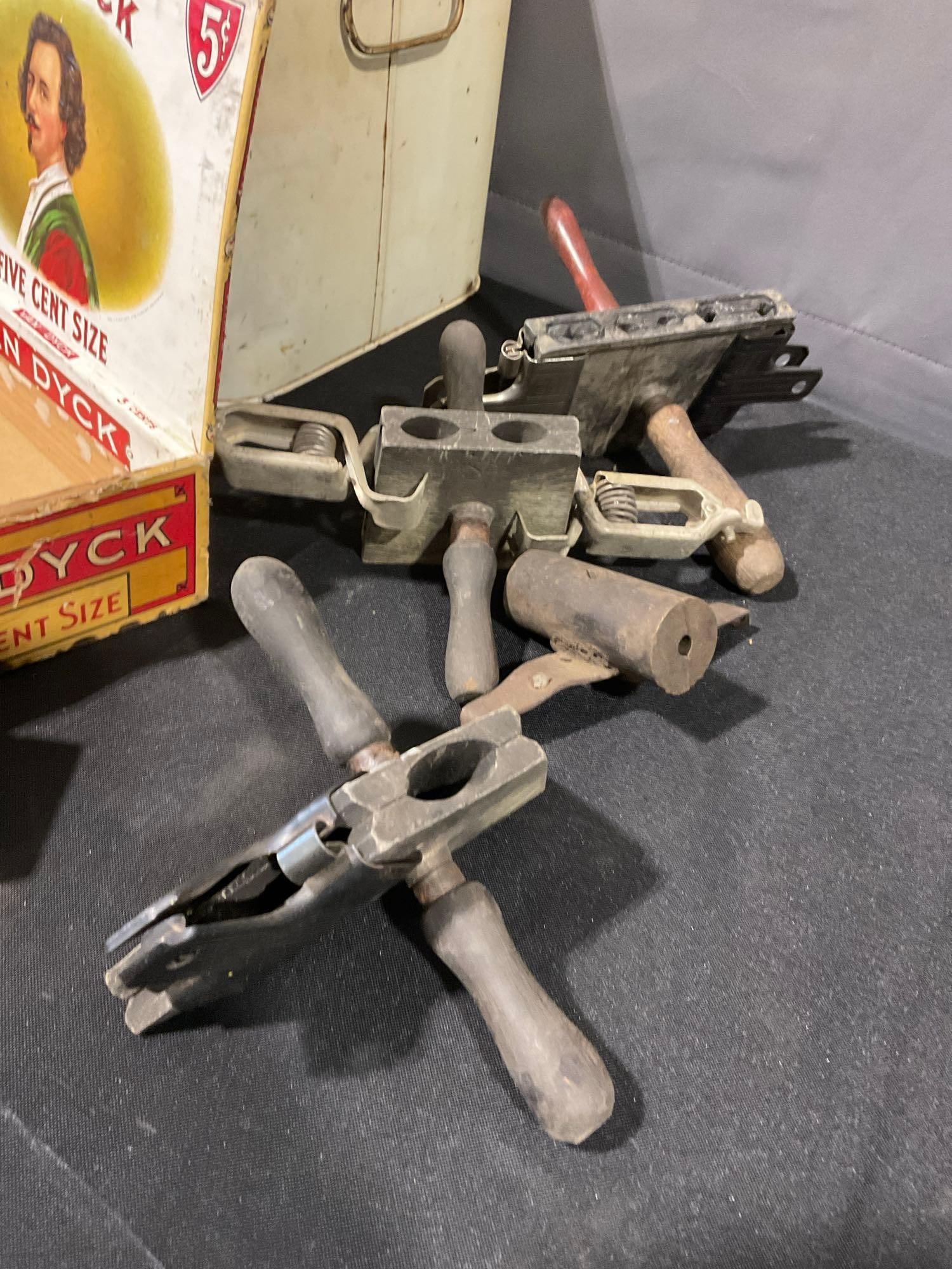 Vintage Toy Molds, Lead Molds, & more, in Savory Metal Container, 10 x 14 x 11 inches - 5