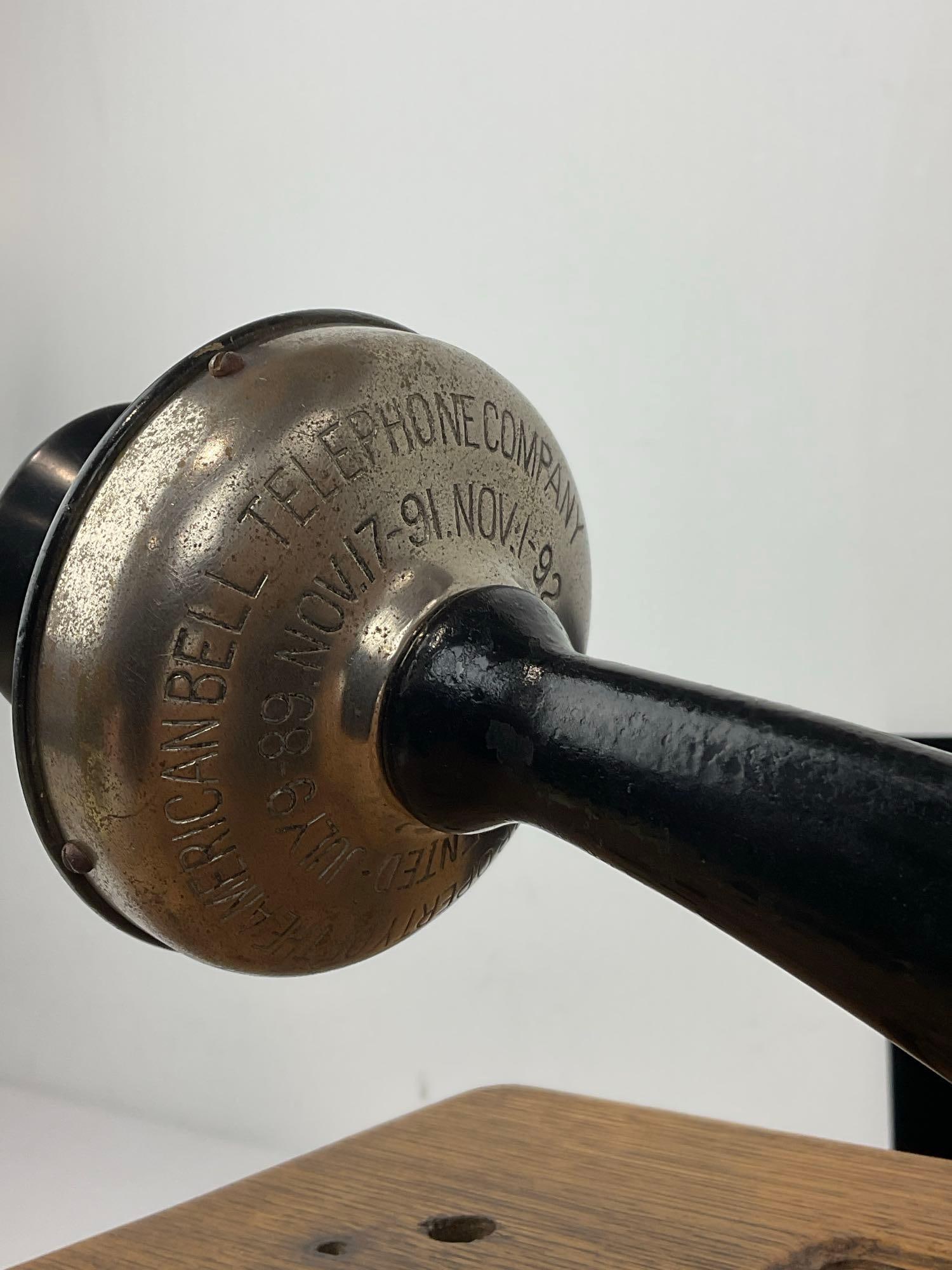 Vintage Western Electric Wall Phone, missing pieces, Lovely Wooden Case, 24h x 12w x 14d inches - 5