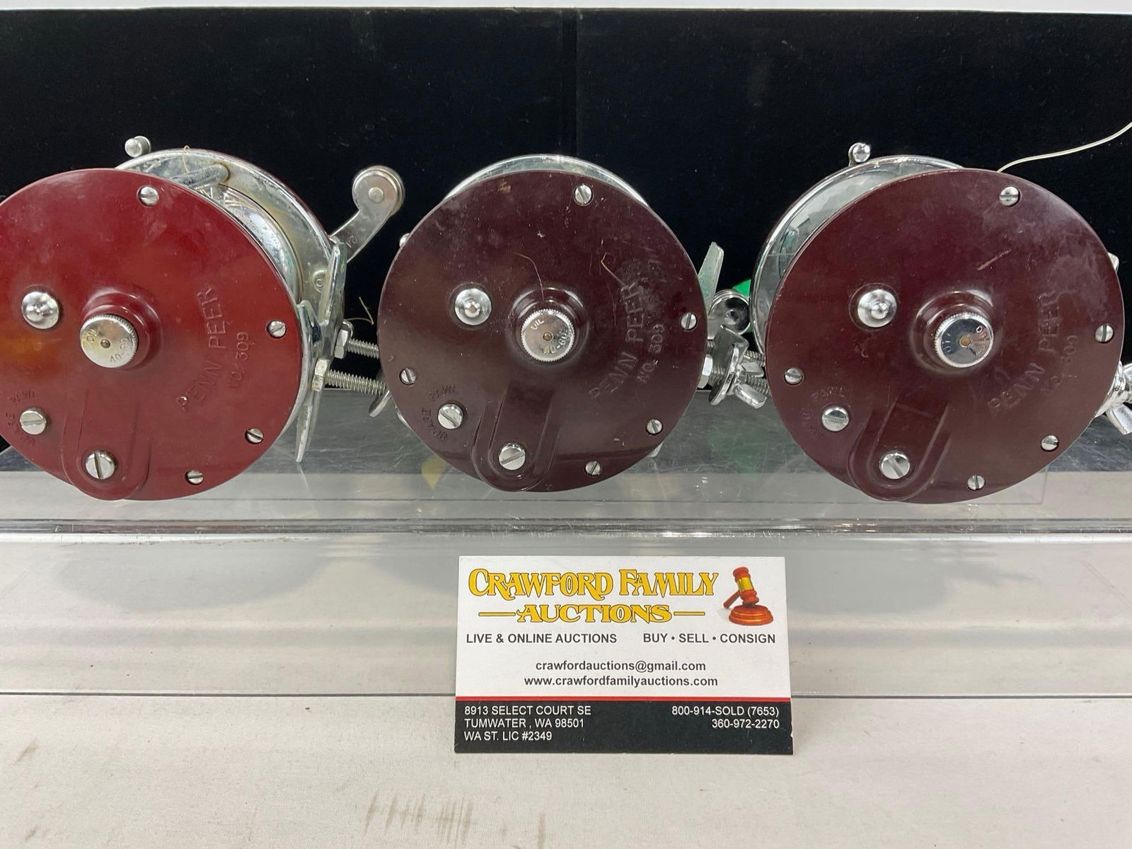 Set of 3 Penn Peer no 309 Fishing Reels, 7h x 9w x 6d inches (1 of 6)