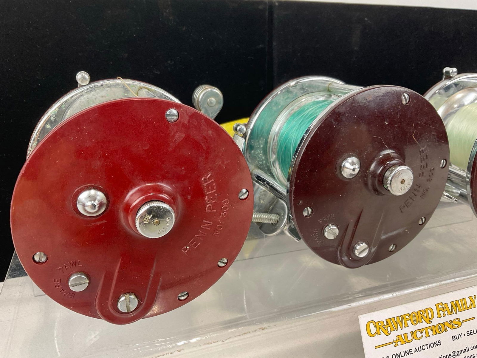 Set of 3 Penn Peer no 309 Fishing Reels, 7h x 9w x 6d inches - 2