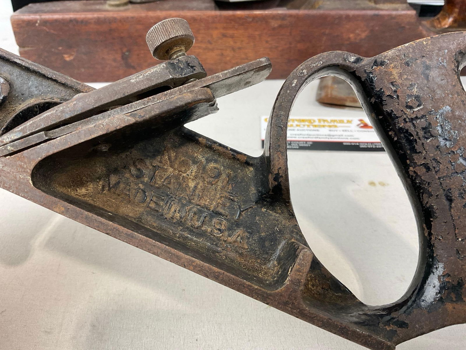 5 Woodworking Planes, Stanley no. 191, & no. 4, Sears, Old Fashioned Wooden, & Unmarked - 2