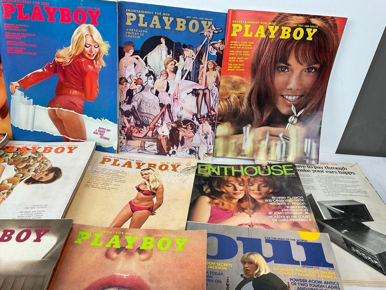 Vintage 1960s-70s Playboy & more Adult magazines, 20+ issues, some wear from age - 5