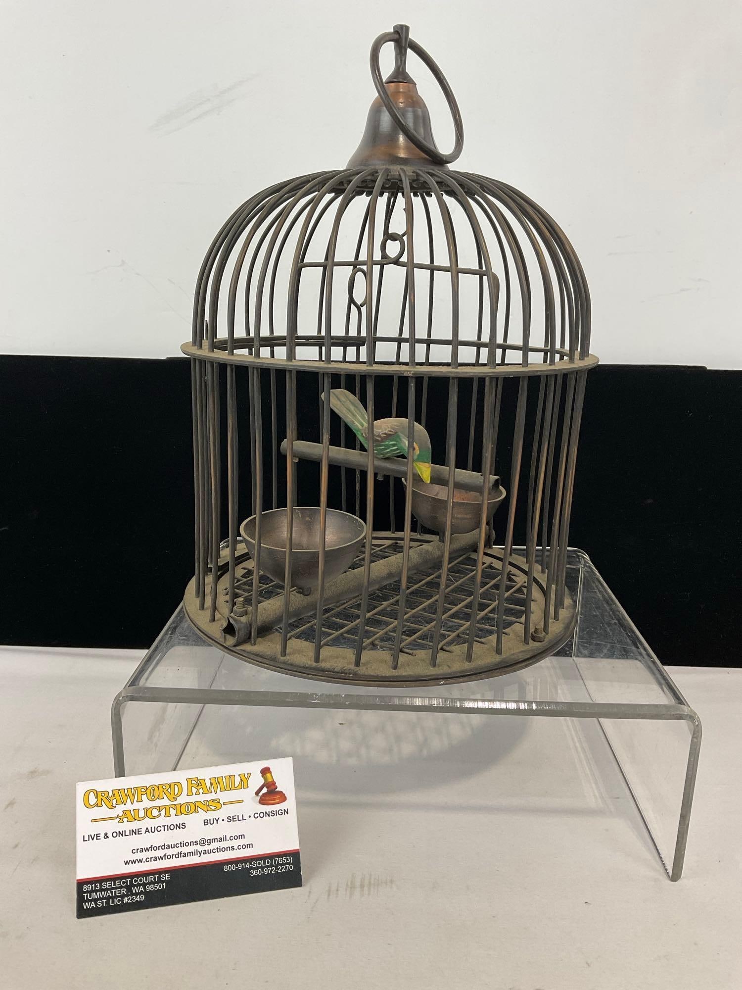 Vintage Metal Bird Cage Figure, Decor piece, 12h x 8w x 8d inches (1 of 4)