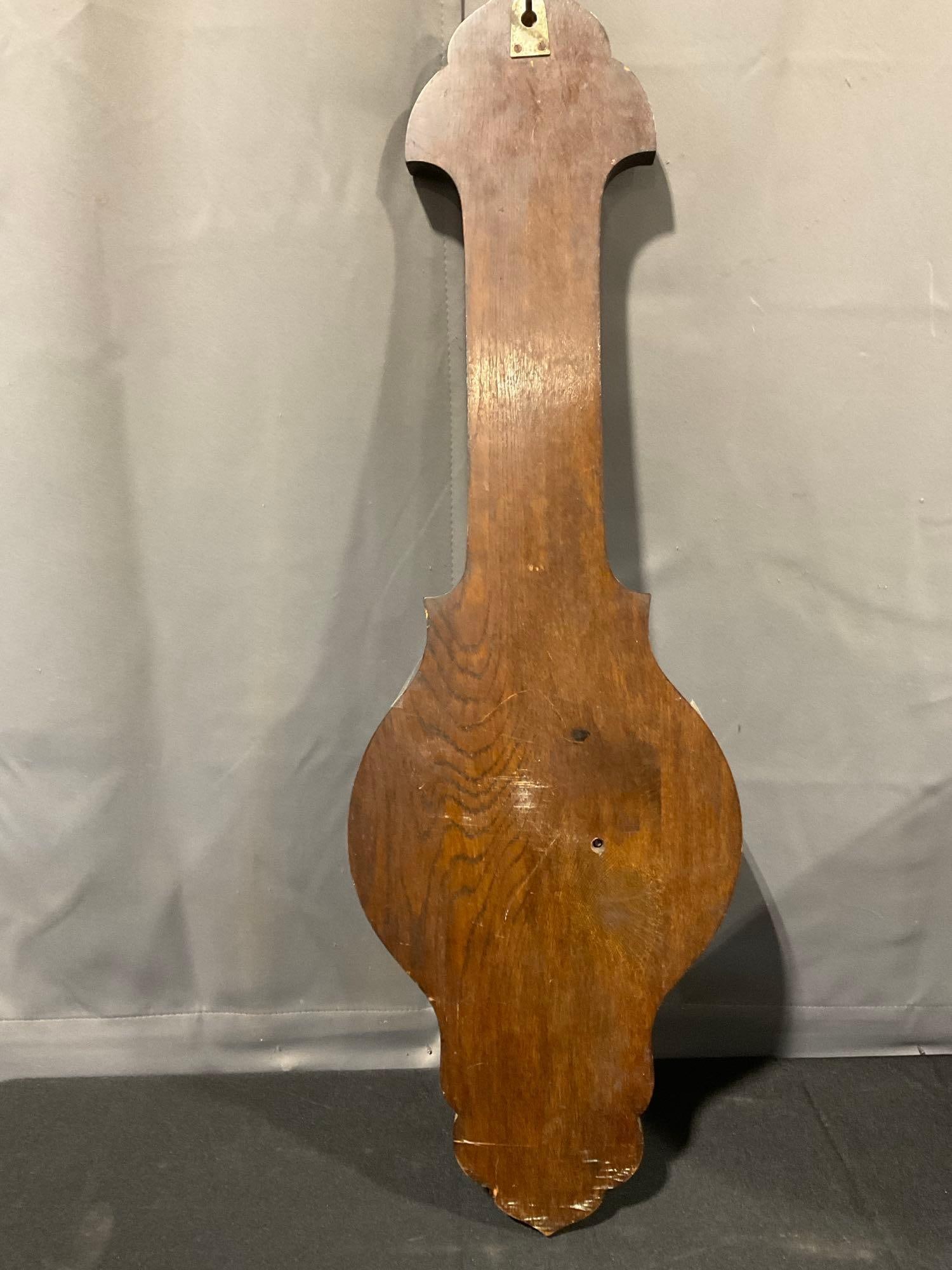 Vintage Aneroid Barometer Wall Hanging, 32h x 13w x 5d inches, British Made - 5