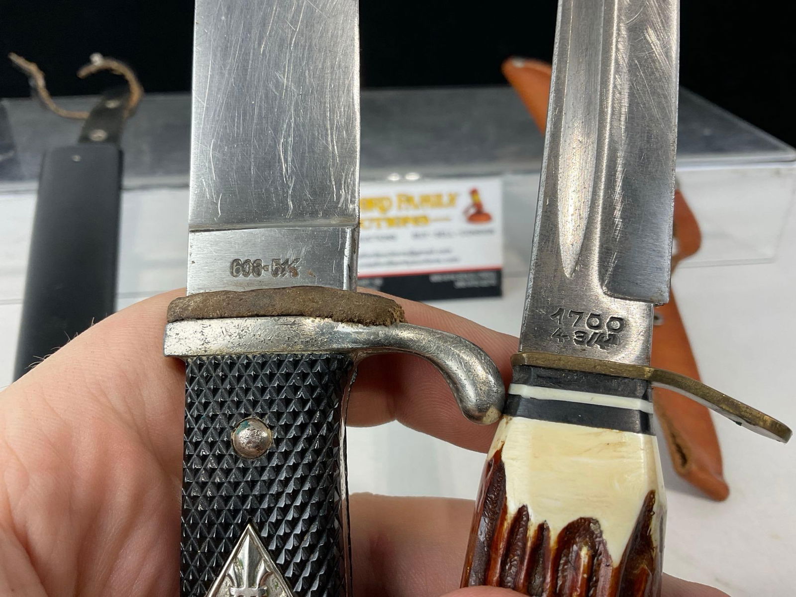 Pair of Rehwappen & Olsen White German Knives w/sheaths, 10h x 5w x 3d inches - 4