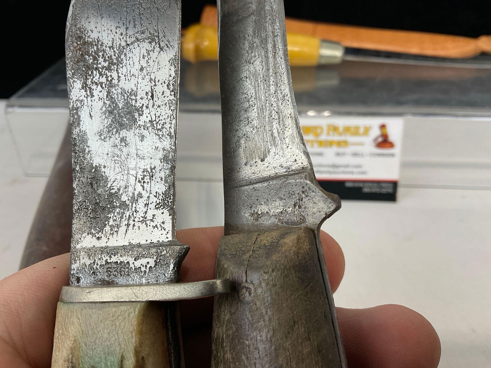 3 Knives, Camillus & Rapala Knives, w/ 2 leather sheaths - 3