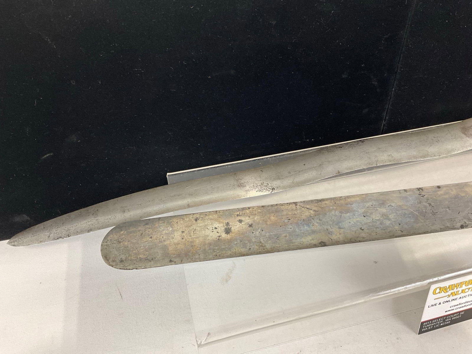 Philippine Moro Kris Knife, Wavy Blade, Copper Wrapped Handle, & Long Slicing Knife - 4