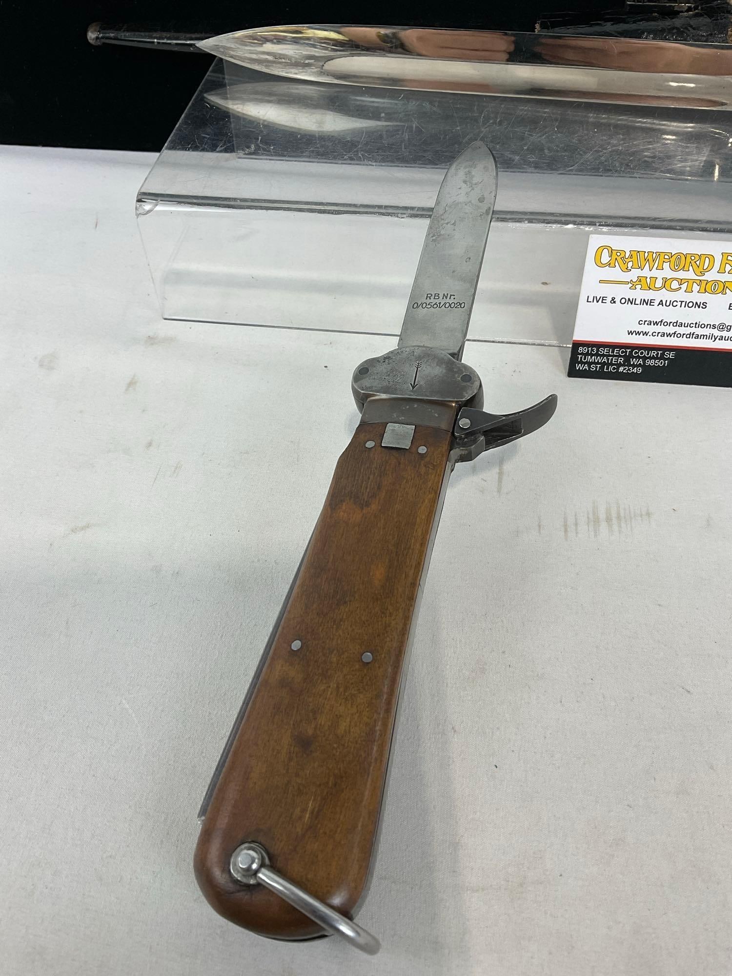 Pair of WW2 German Knives, Paratrooper Takedown Knife & E. Pack & Sohne German Combat Knife w/She... - 2