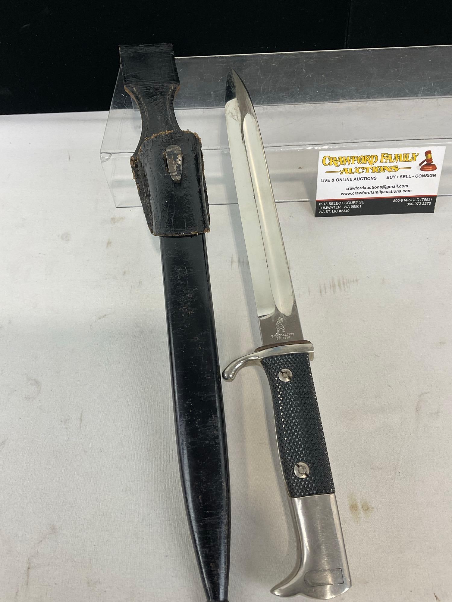 Pair of WW2 German Knives, Paratrooper Takedown Knife & E. Pack & Sohne German Combat Knife w/She... - 5