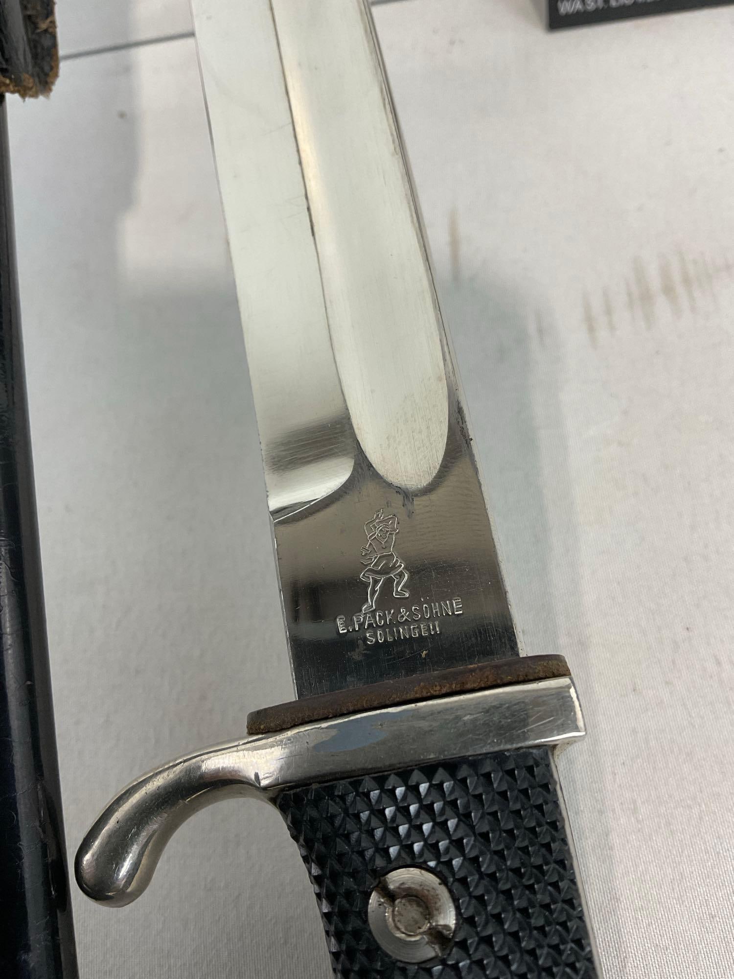 Pair of WW2 German Knives, Paratrooper Takedown Knife & E. Pack & Sohne German Combat Knife w/She... - 6