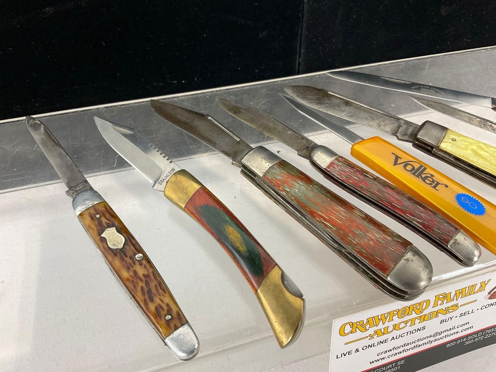 Collection of Folding Knives, 8 pieces, USA brand, Wards, Volker, Razor Blade Standard & more - 2