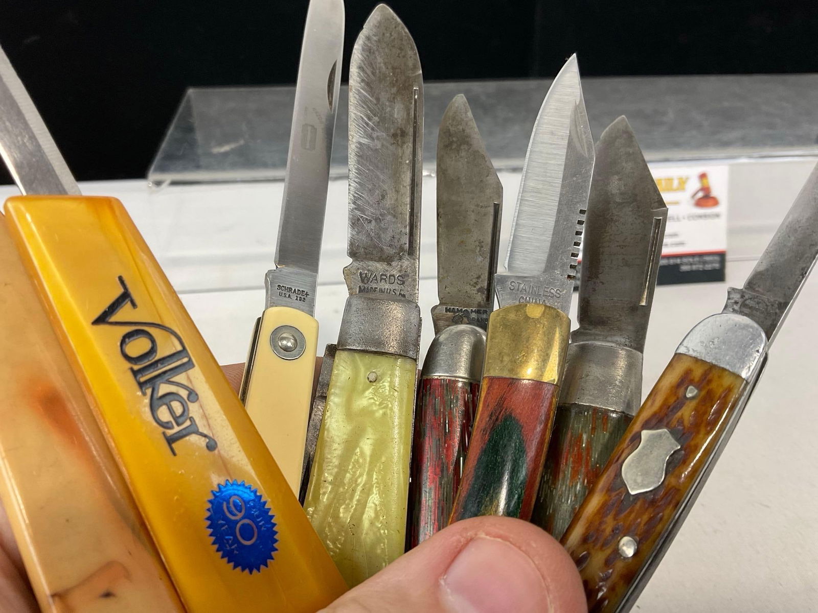 Collection of Folding Knives, 8 pieces, USA brand, Wards, Volker, Razor Blade Standard & more - 4