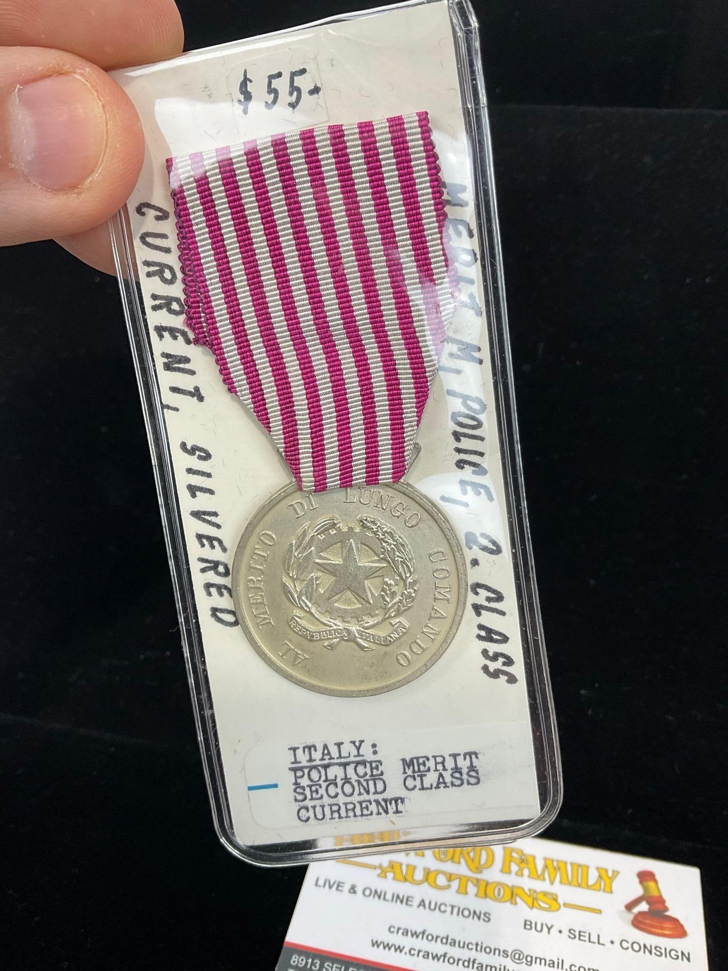 Pair of Italian Medals, Spanish Civil War Camp 1936 & Police Merit Second Class, 1990s - 3