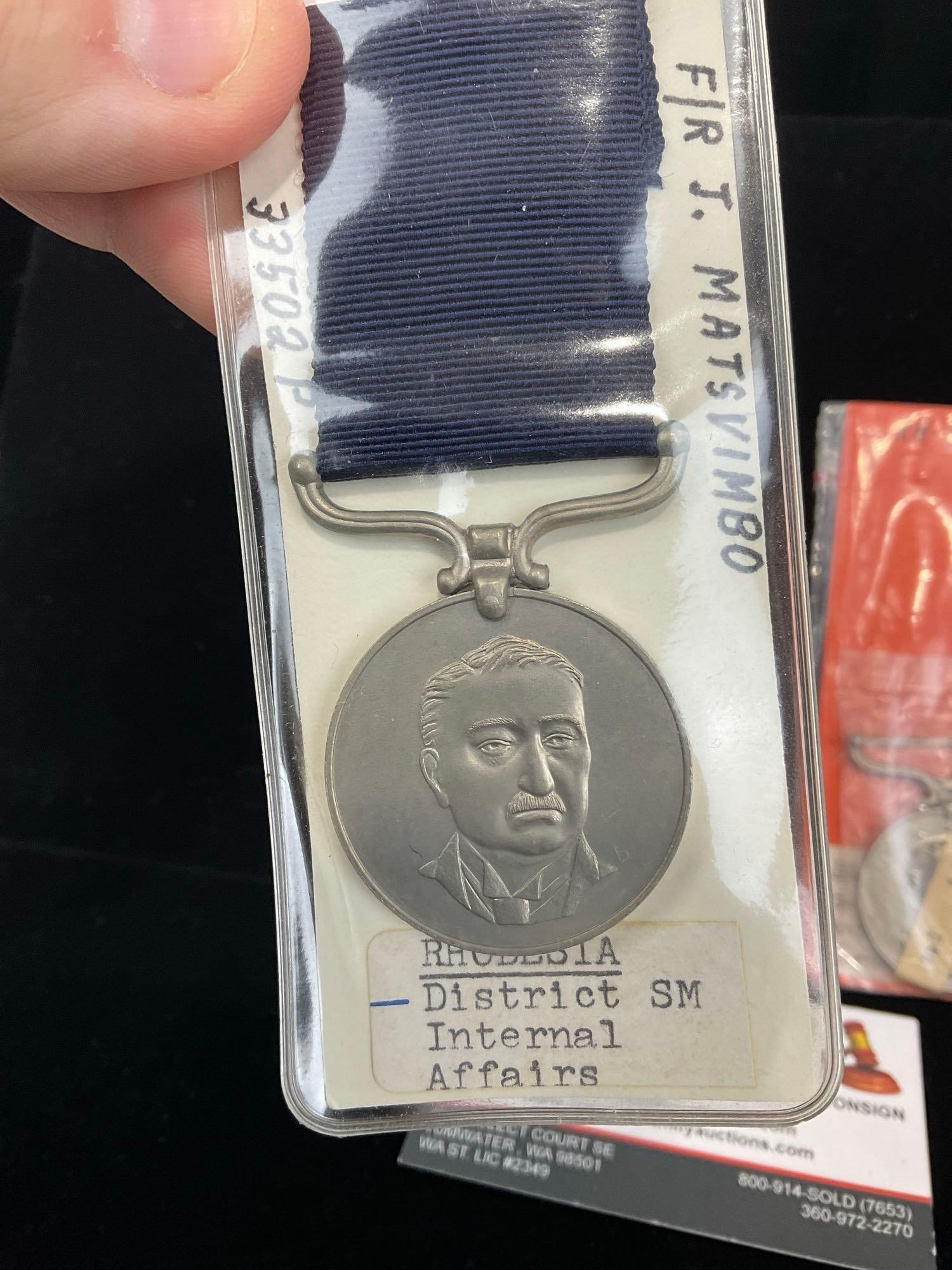 3 Rhodesian Medals, District Service Medal Internal Affairs & Anti-Terrorism - 3