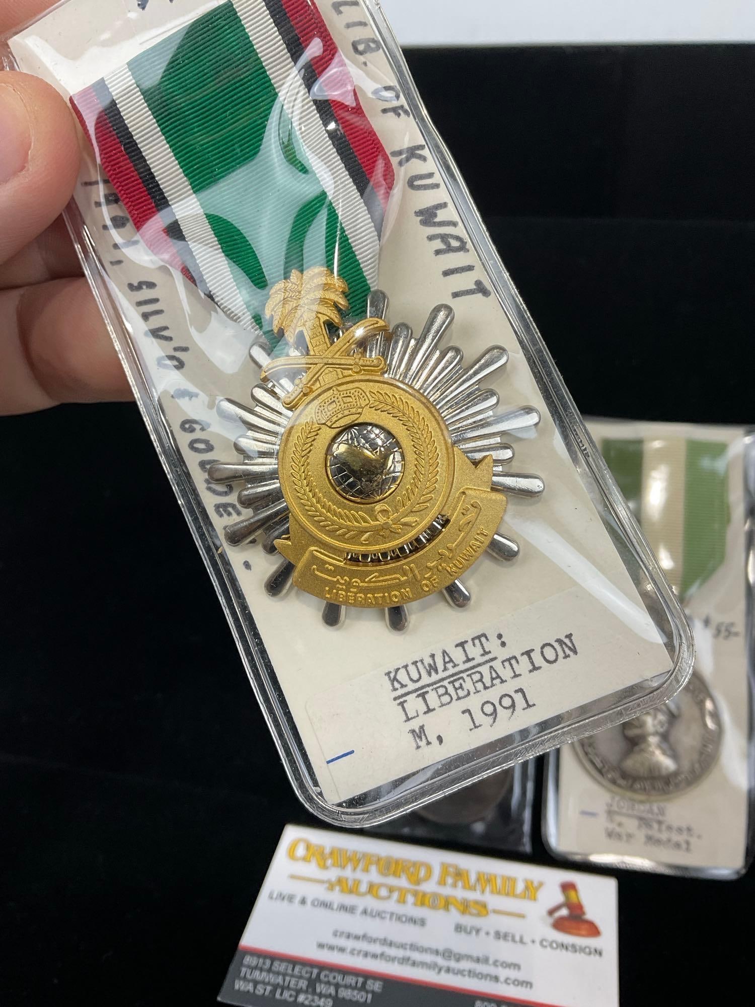 3 Middle Eastern Medals, Kuwait Liberation 1991, Israel Masada & Jordan Palestine War Medal - 2