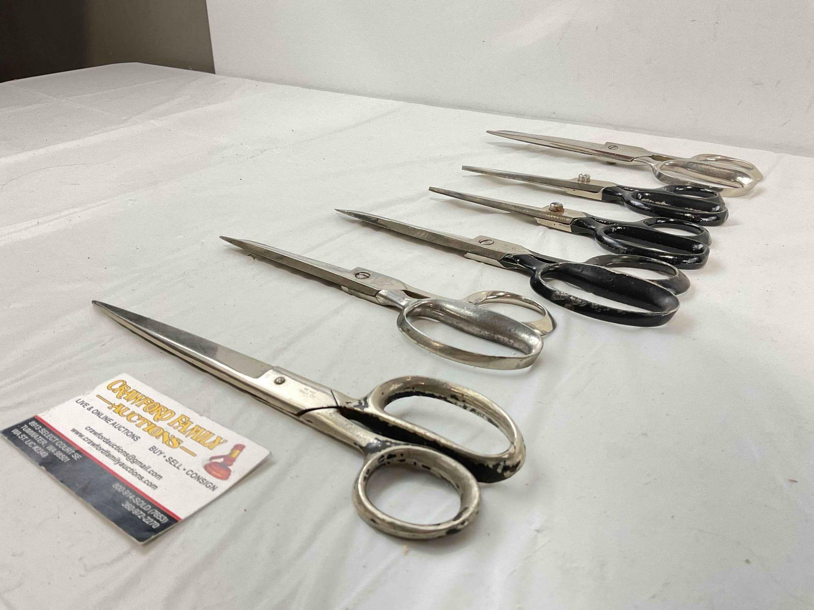 6 pcs Vintage Steel Scissors & Tailoring Shears, incl. Keen-Kutter, Wiss, Western & More. See pics. - 8