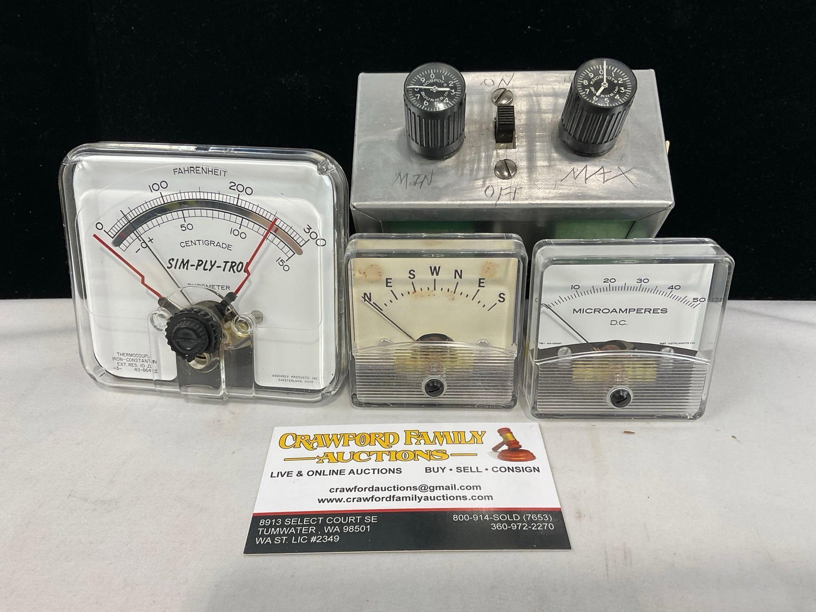 Sim-Ply-Tron Pyrometer, API Instruments MicroAmps, & more, Custom Box, Knobpot Bourns (1 of 3)