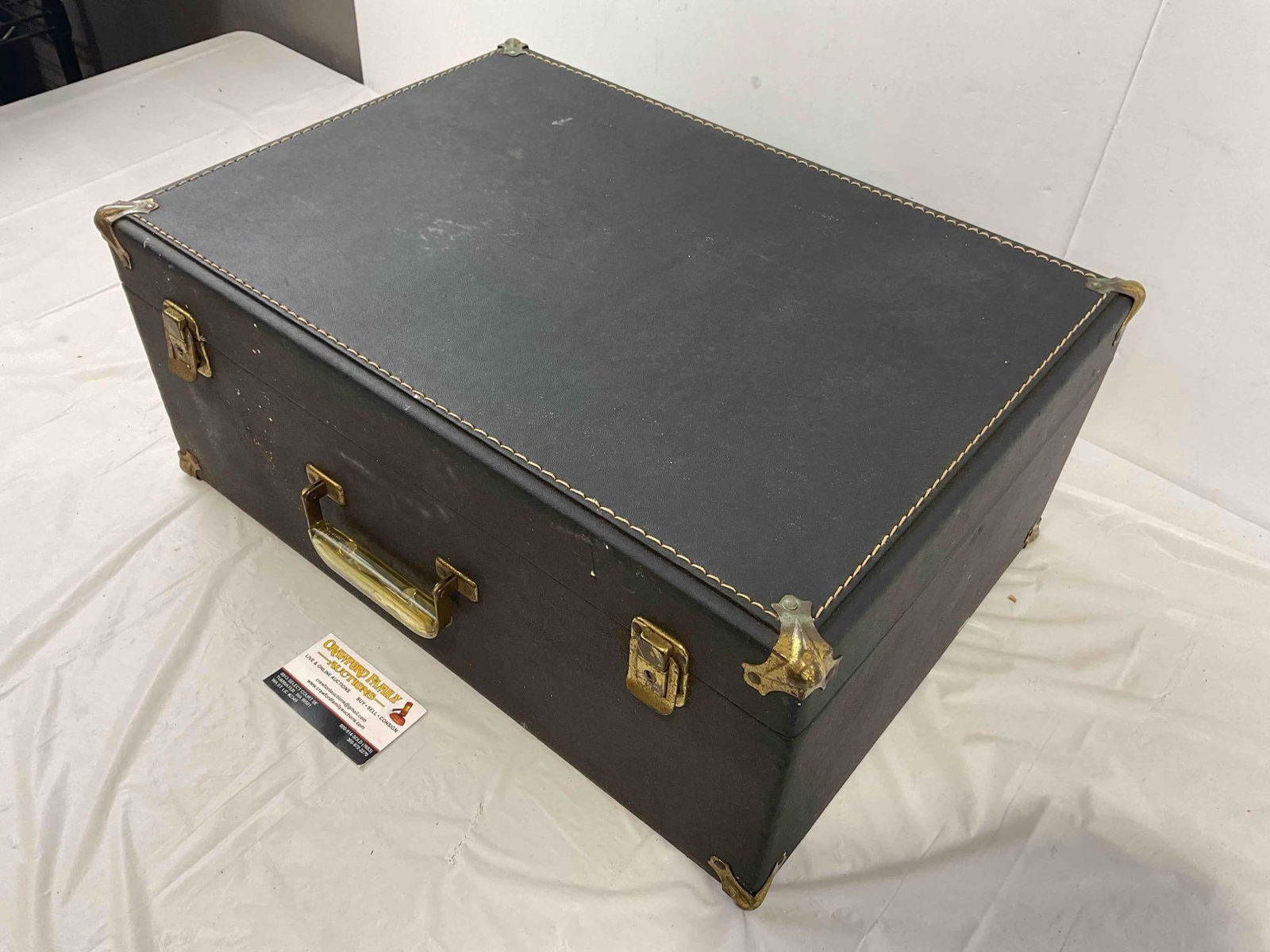 Vintage Black Leather? Sectioned Carrying Case. Good Condition. See pics. - 2