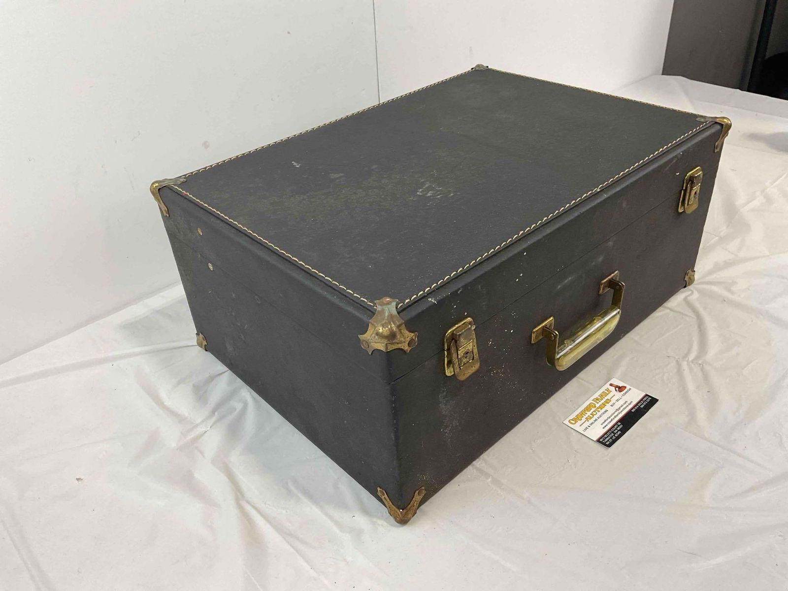 Vintage Black Leather? Sectioned Carrying Case. Good Condition. See pics. - 3