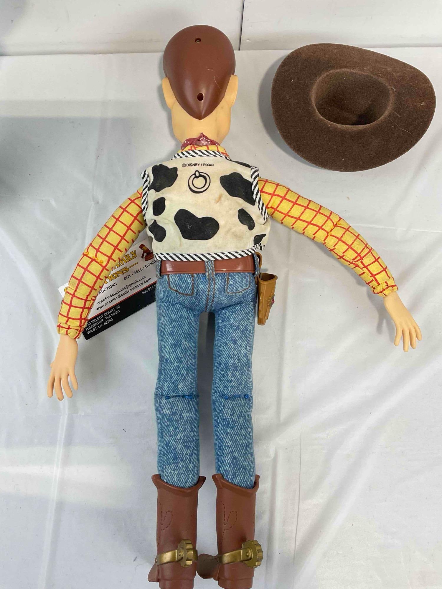 2 pcs Vintage Disney Pixar Toy Story Dolls, Buzz Lightyear & Talking Woody (Works). See pics. - 7