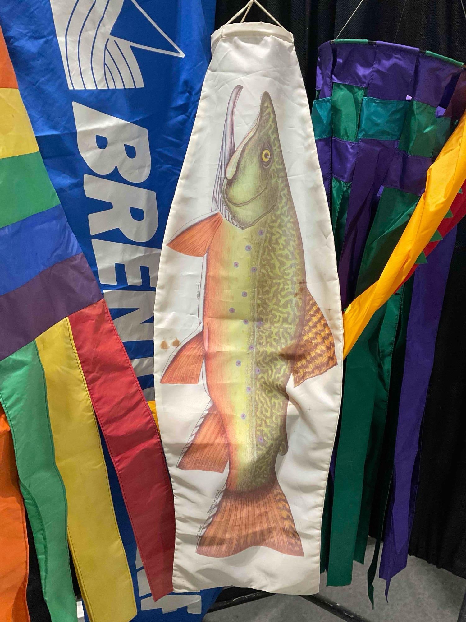 6 pcs Fun Colorful Nylon Flags/Banners/Wind Socks/Porch Decor, incl. Rainbow & Dragon! - 6