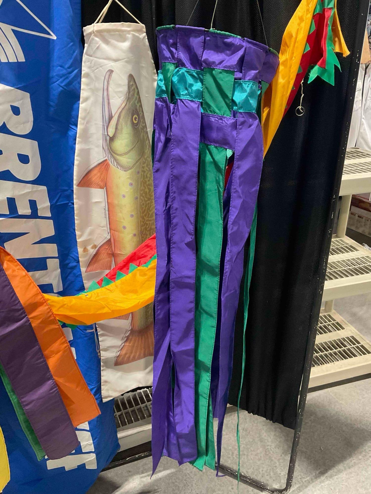 6 pcs Fun Colorful Nylon Flags/Banners/Wind Socks/Porch Decor, incl. Rainbow & Dragon! - 7