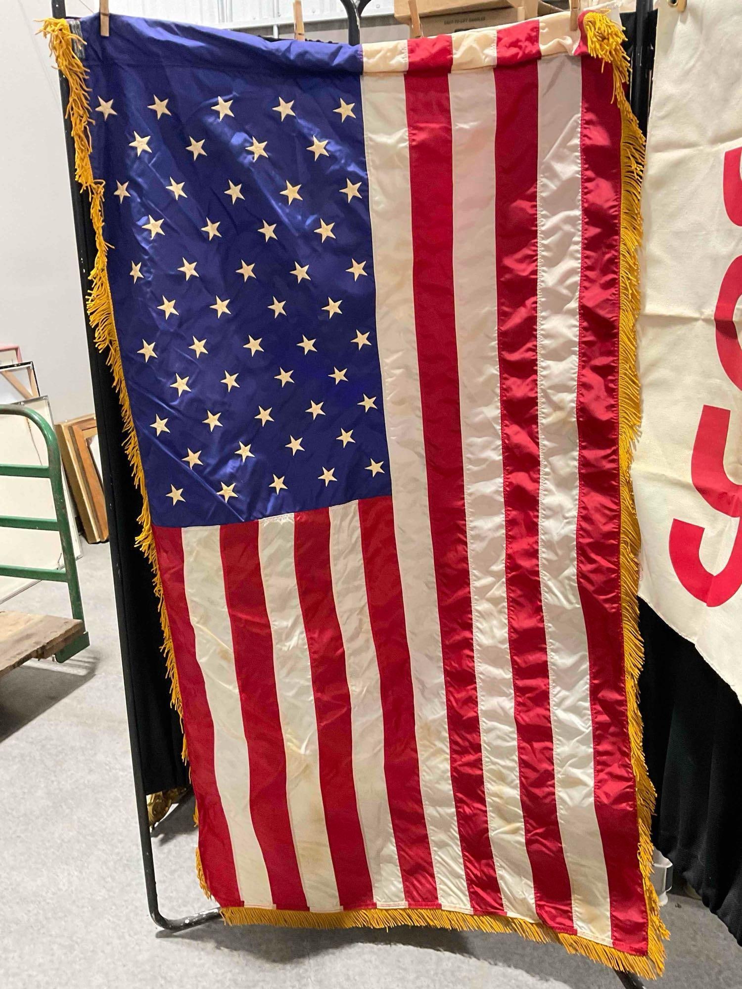 3 pcs Vintage Flags, incl. Dura-Lite Nylon American Flag, Maritime Naval Flag & More! See pics. - 3