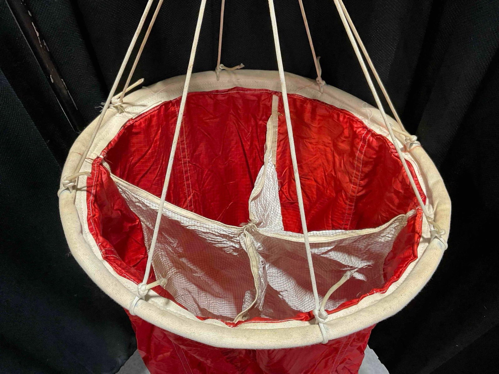 Vintage U.S. Navy Red Nylon Anti-Aircraft Tow Target Mark 22 Model 0. Very Good Condition. - 8