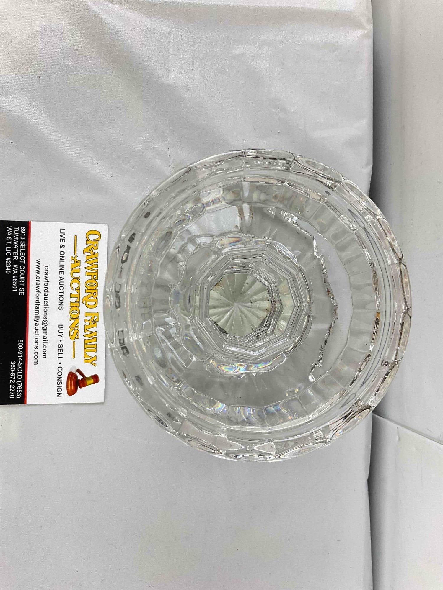 Waterford Bedford Lead Crystal Glass Footed Pillar Candle Holder. Excellent Condition. See pics. - 4