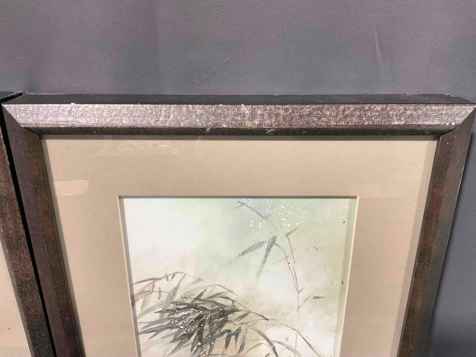 2 pcs Framed Prints of Paintings w/ Asian Bamboo Motif. Very Good Condition. See pics. - 5