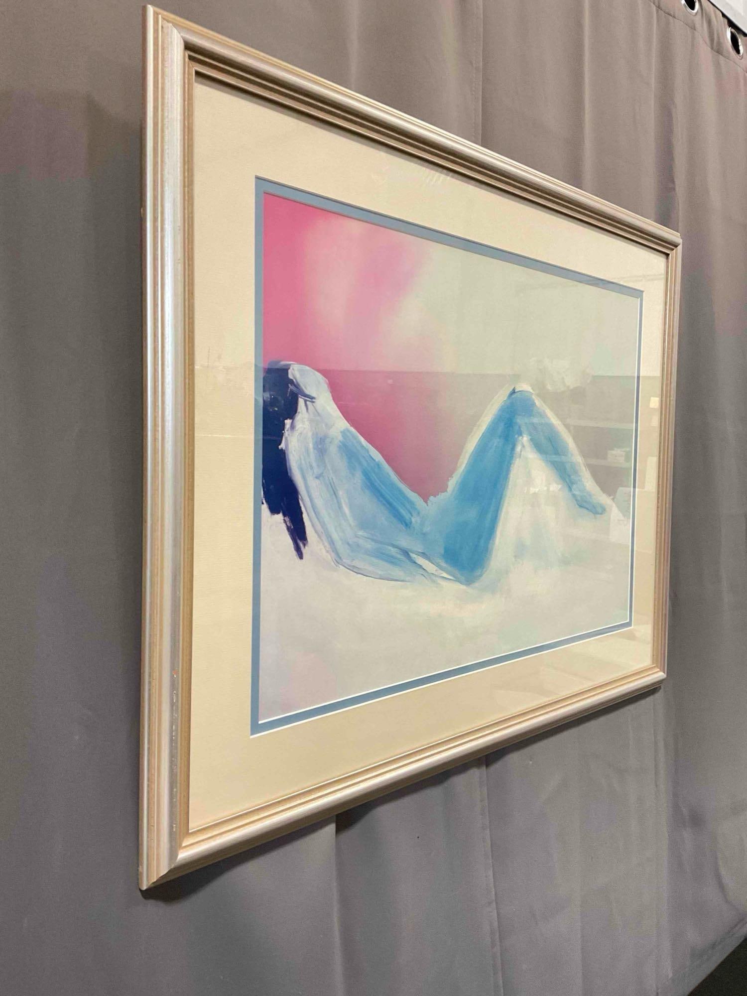 Framed Vintage Nicholas De Stael Print "Reclining Blue Nude." Very Good Condition. See pics. - 2