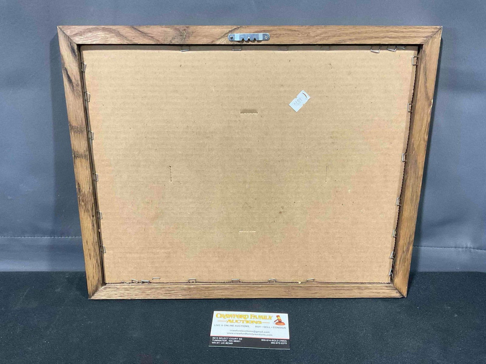 Vintage Framed Print "Barn House w/ Horse & Buggy" by M. Caroselli. Very Good Condition. - 6