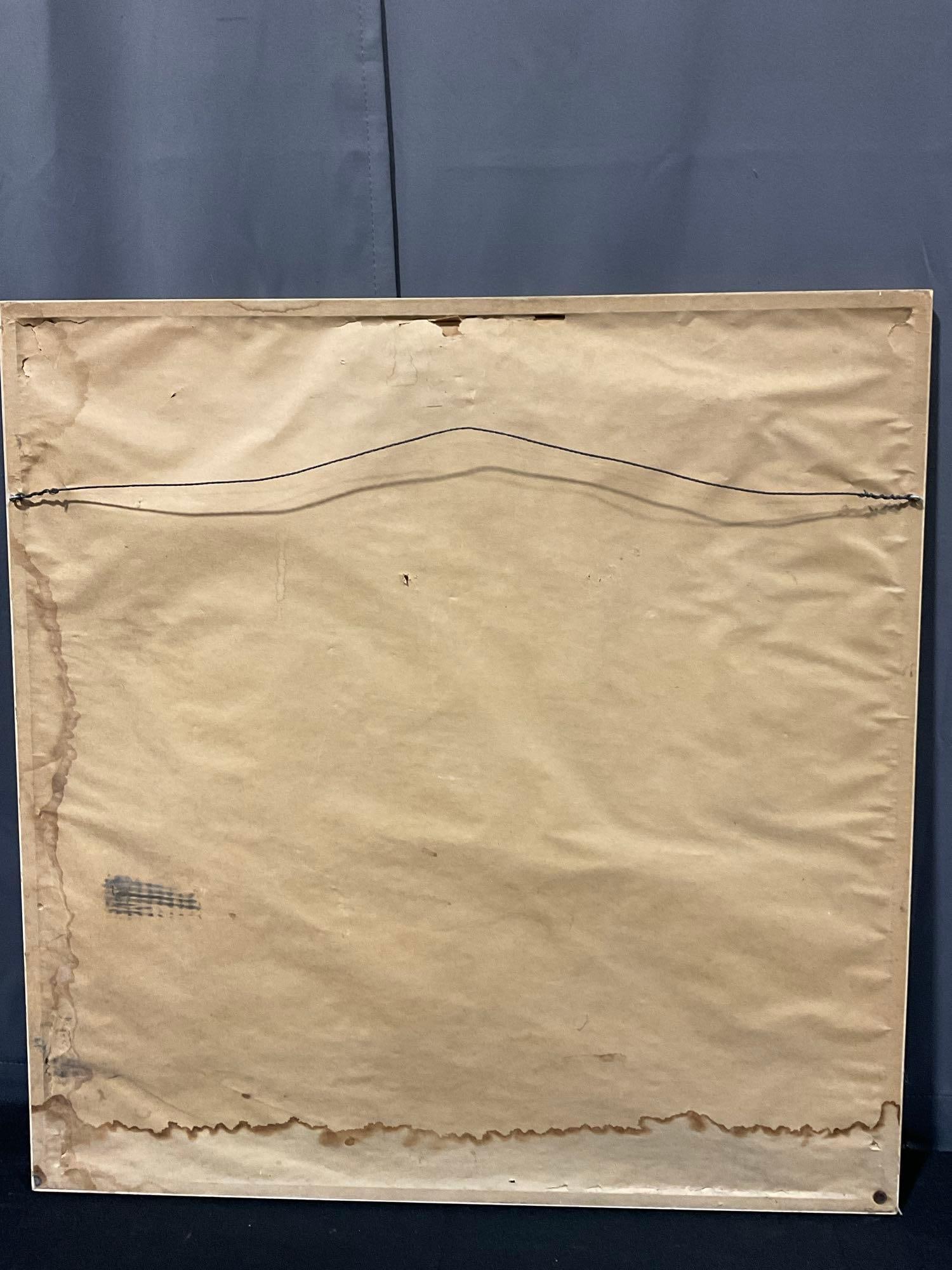 Framed Temple Relief Rubbings, Thai Buddhist Pair of Dancers, 27h x 26w x 3d inches - 5