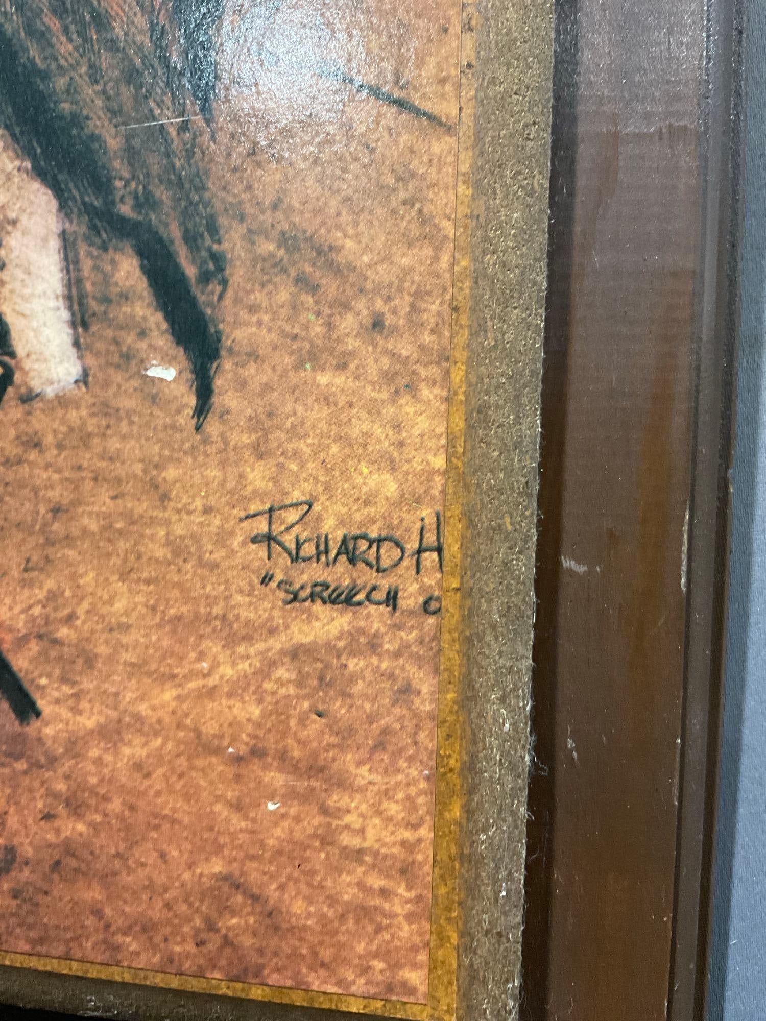 Art Print on Wooden Plaque Wall Hanging titled Screech Owls by Richard Hinger, 22h x 16w x 3d inc... - 3