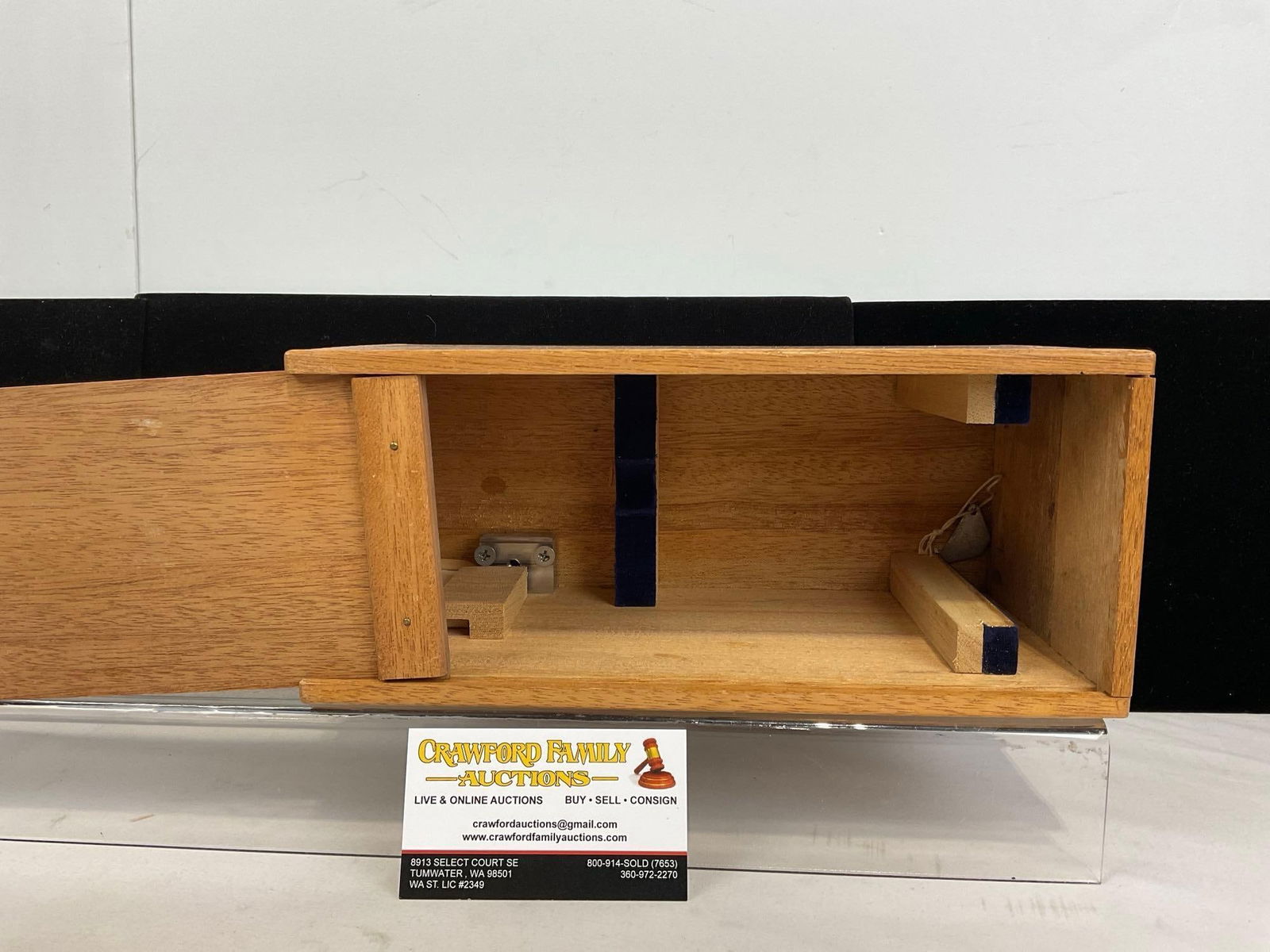 Small Edmund 300x Scientific Microscope w/ Wooden Case, 6h x 11w x 6d inches - 4