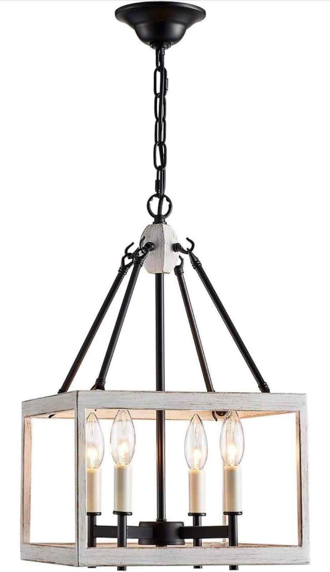Collection of 3x LNIB Pendulum Lights From Various Brands Including Anjiadengshi.: Approximately 15" x 15" x 35" all stacked together. All Items are Like New In Box. Photo is a stock photo of one of the item. V-5330 *Freight Required if shipped, Buyer
