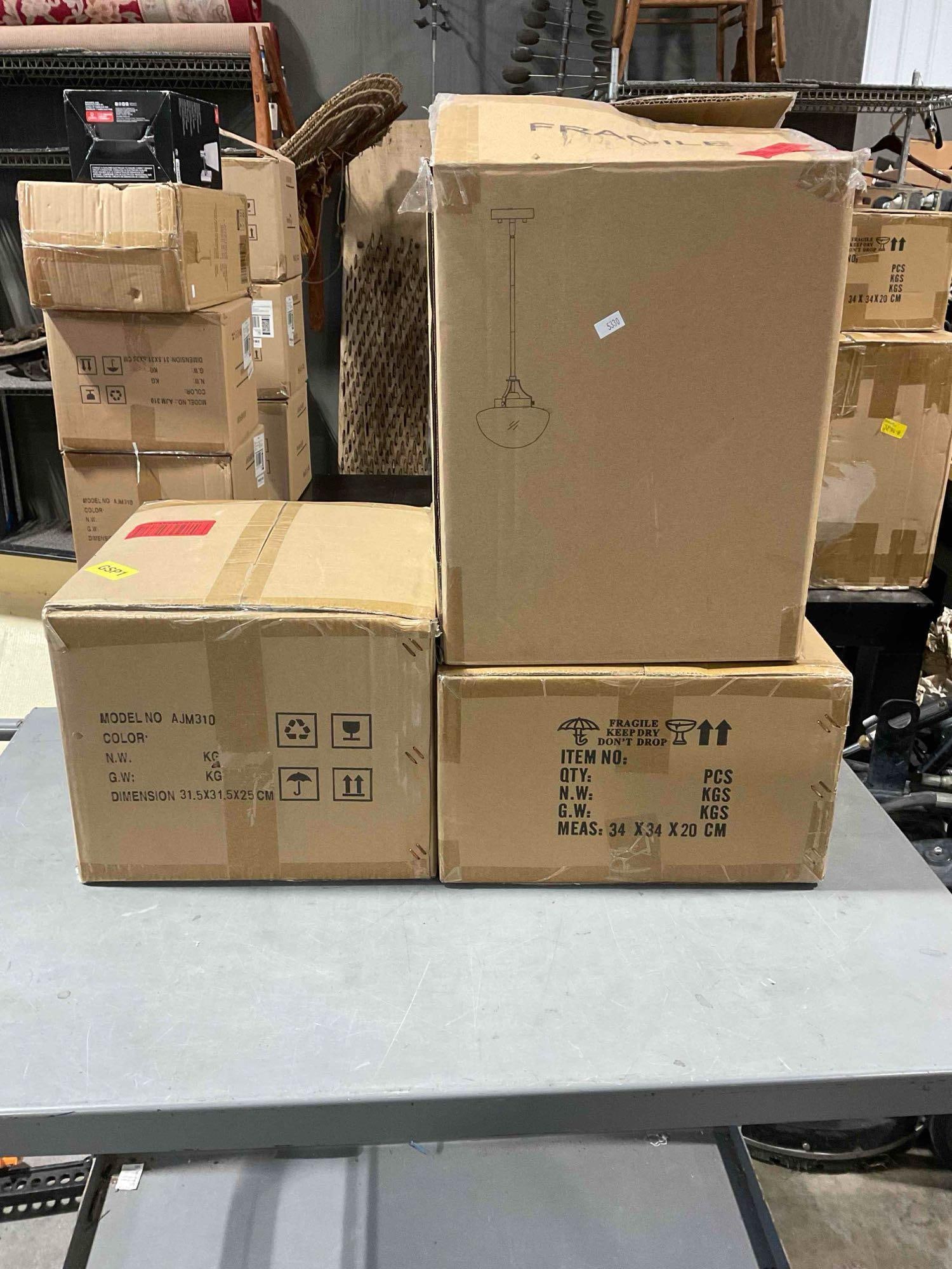 Collection of 3x LNIB Pendulum Lights From Various Brands Including Anjiadengshi. - 2