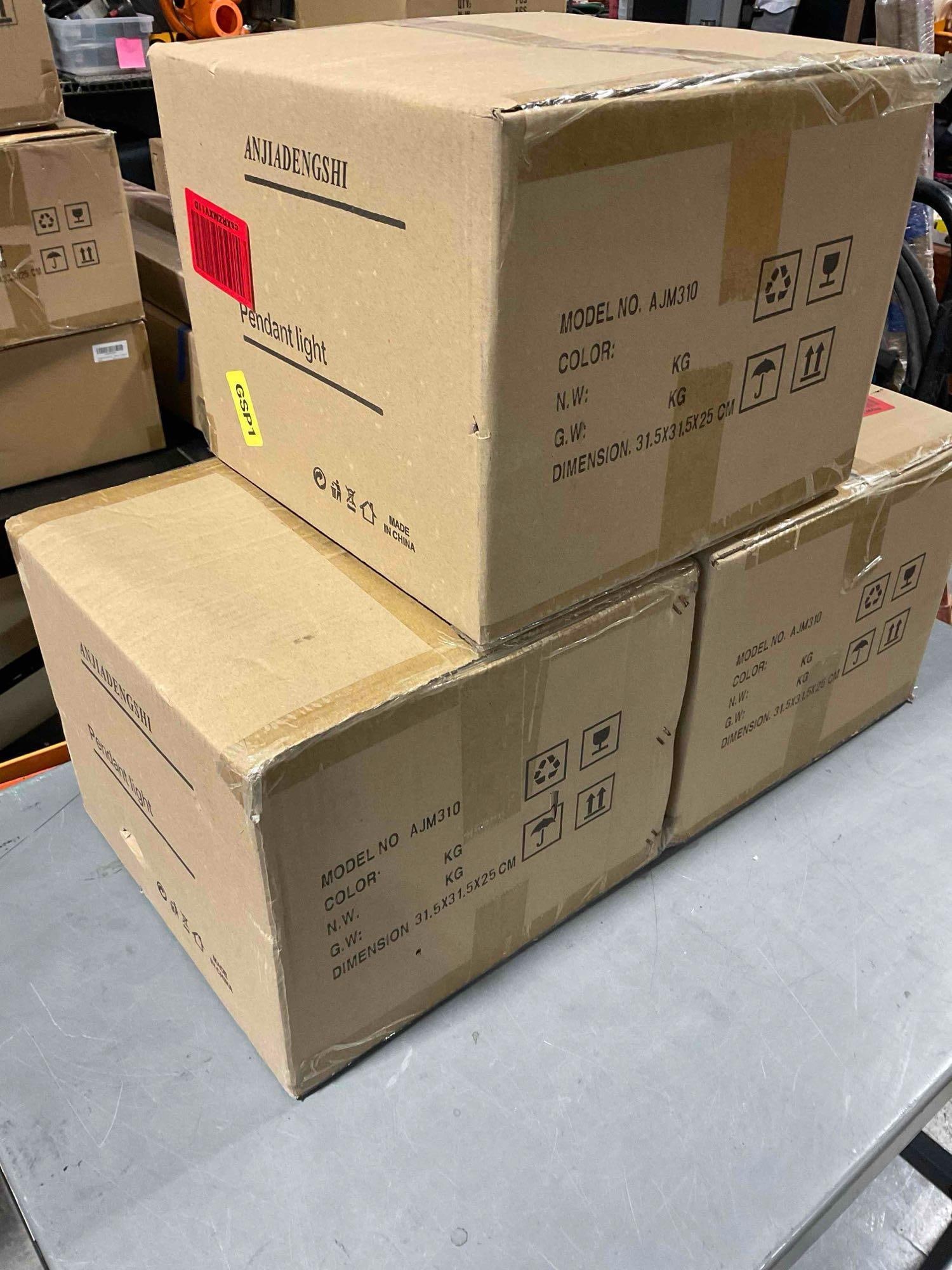 3x Sealed New in Box Pendant Lights by Anjiadengshi Model No. AJM310 - 3