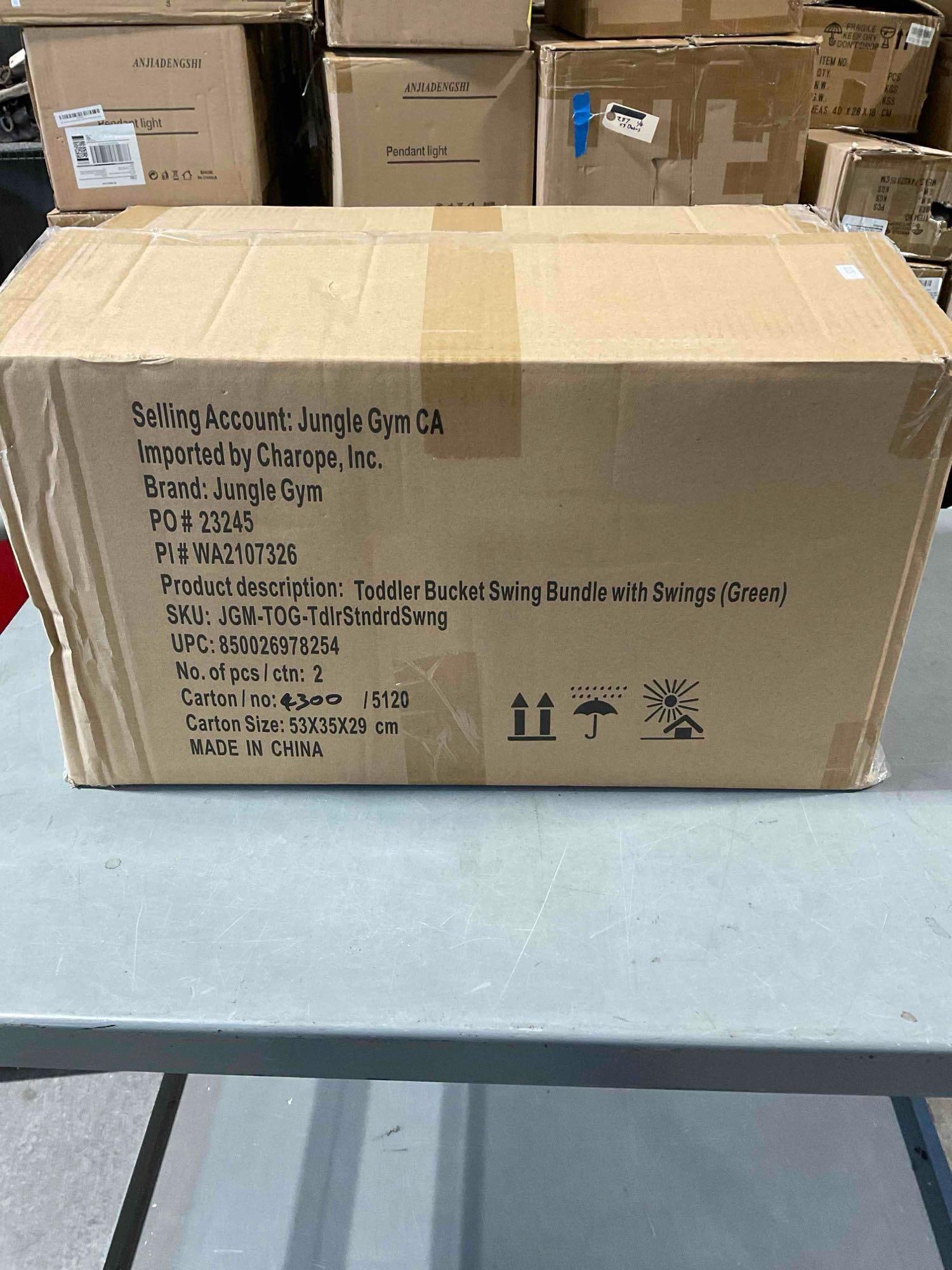 2x New In Box Jungle Gym Brand Toddler Bucket Swings W/ Chains and Rig - 2