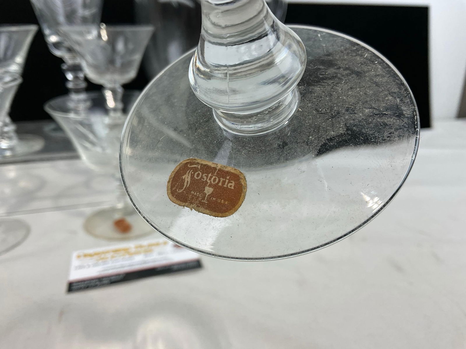 Variety of Fostoria Etched Glasses & Pitcher, Flower style Design, 2 Water Goblets, 5 Glasses - 2