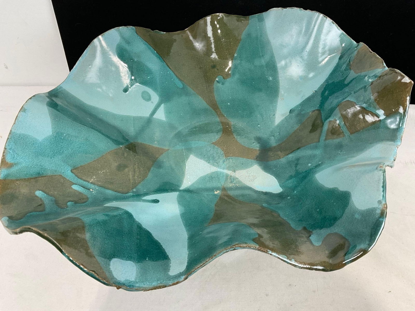 Pair of Unique Art Pottery pieces by Arlynne Stark, Teal & Green & Fountain Pump - 6