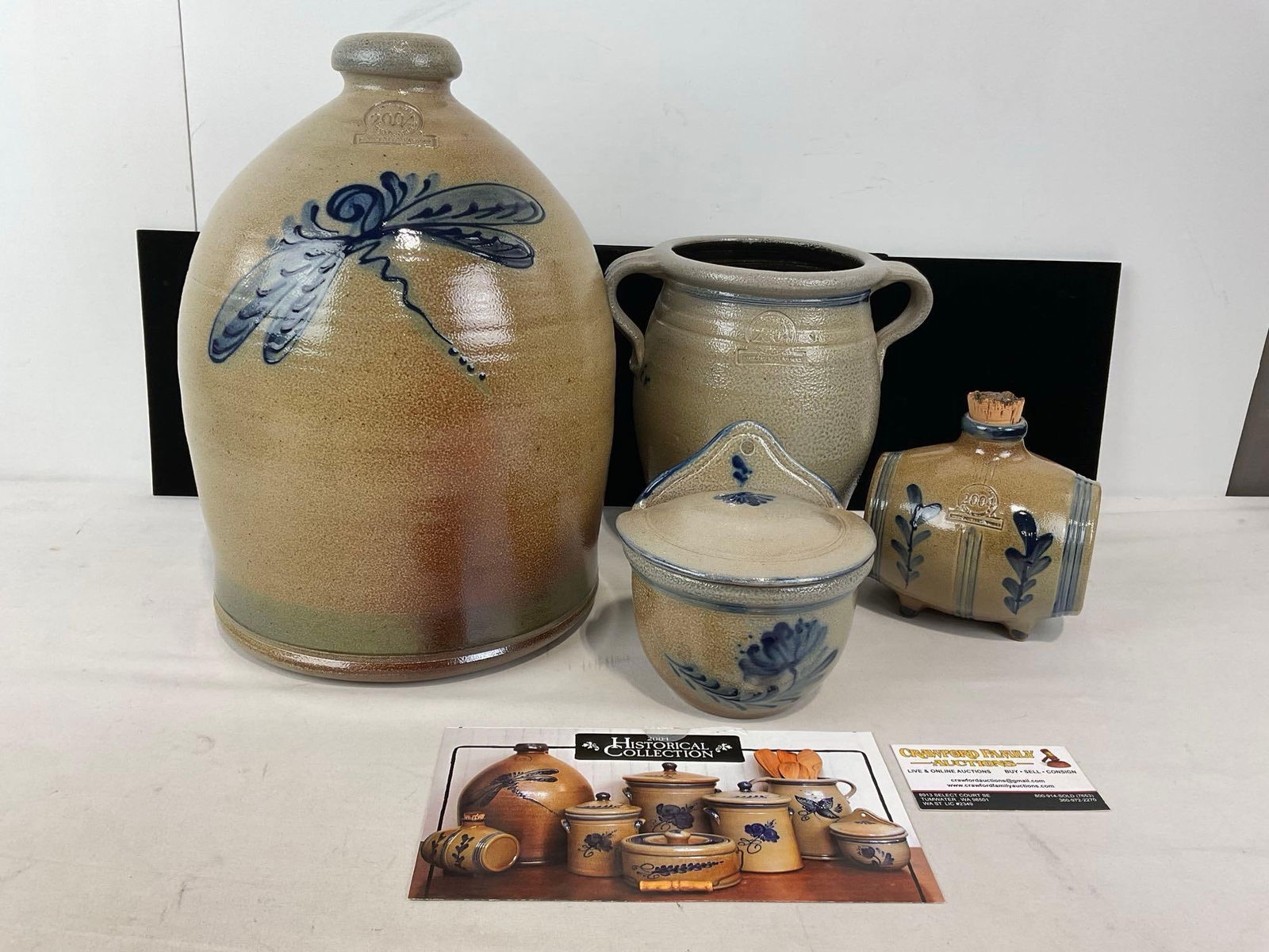 4 Pieces of Salt Glazed 2004 Historical Collection by Rowe Pottery Works, Large Jug, & more (1 of 5)
